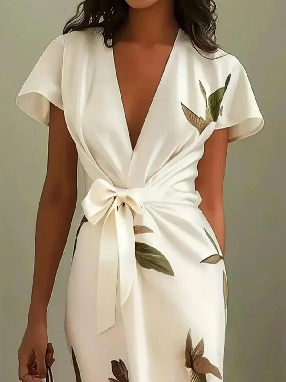 Elin™ - Elegantiška suvyniojama suknelė su gėlių raštu