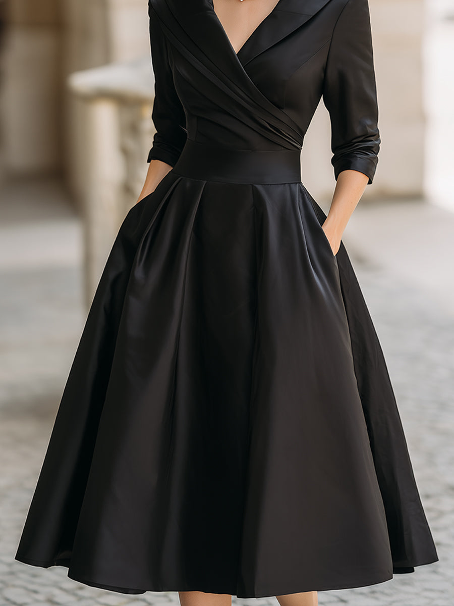 Laura - Elegantiškas ilgomis rankovėmis midi suknelė