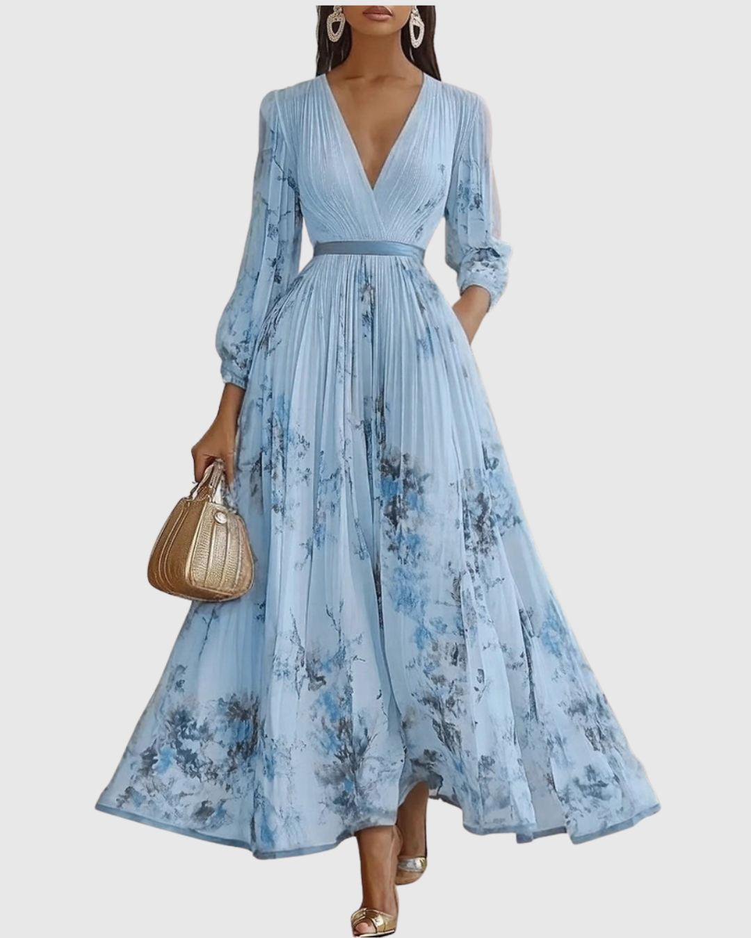 Siena™ - Elegantiška klostuota maxi suknelė