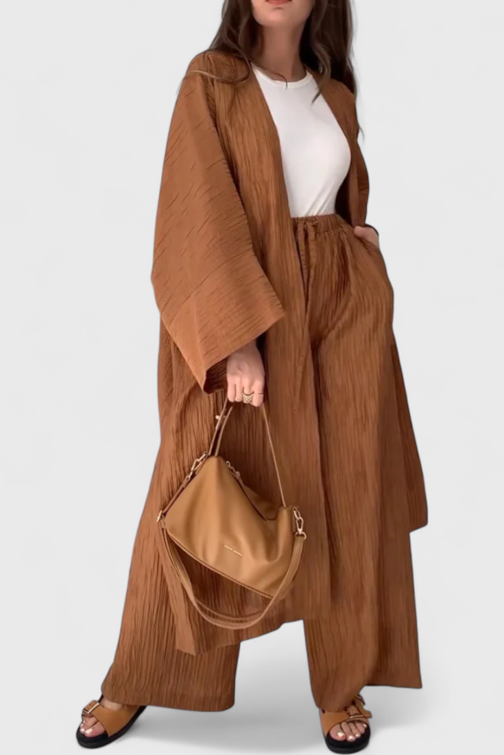 Kaspijos dviejų dalių atsipalaidavimo komplektas su ilgu kimono
