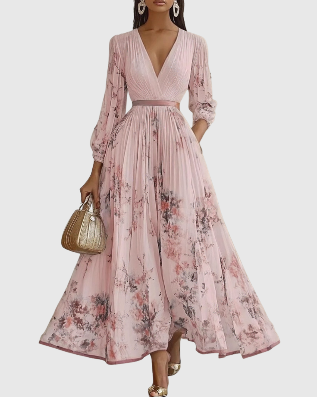 Siena™ - Elegantiška maxi suknelė su klostėmis