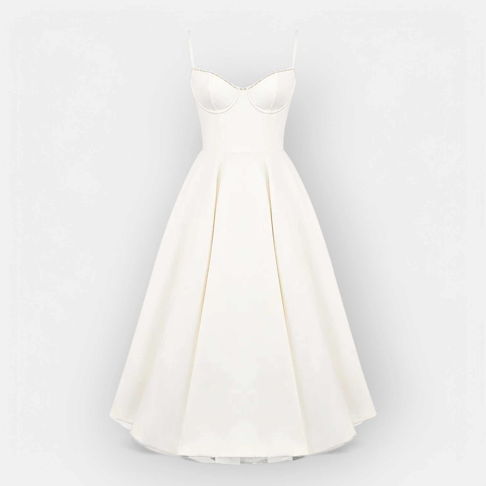 Minimalistinis Baltas Midi Suknelė