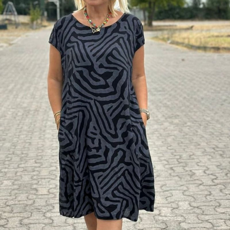 Avanille | Vasarinė Suknelė su Apvaliu Kaklu
