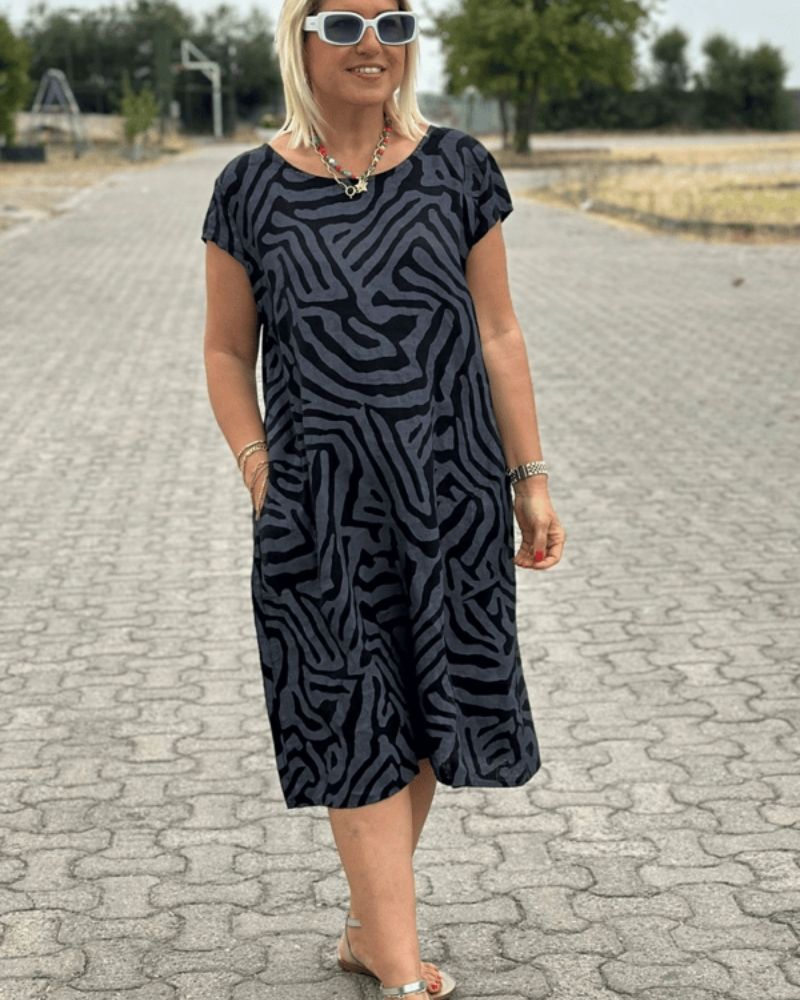 Avanille | Vasarinė Suknelė su Apvaliu Kaklu