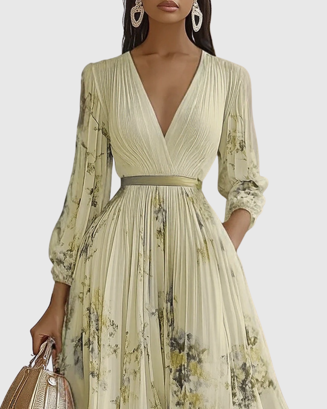 Siena™ - Elegantiška klostuota maxi suknelė
