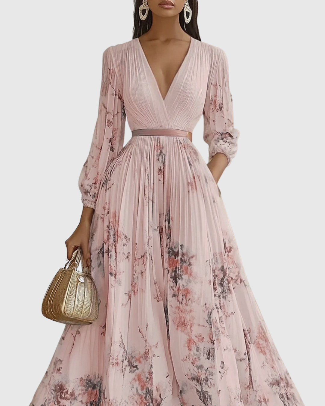 Siena™ - Elegantiška klostuota maxi suknelė