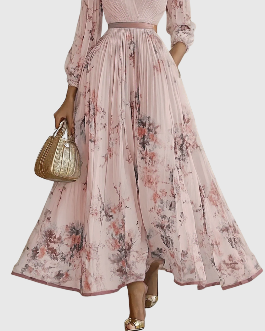 Siena™ - Elegantiška klostuota maxi suknelė