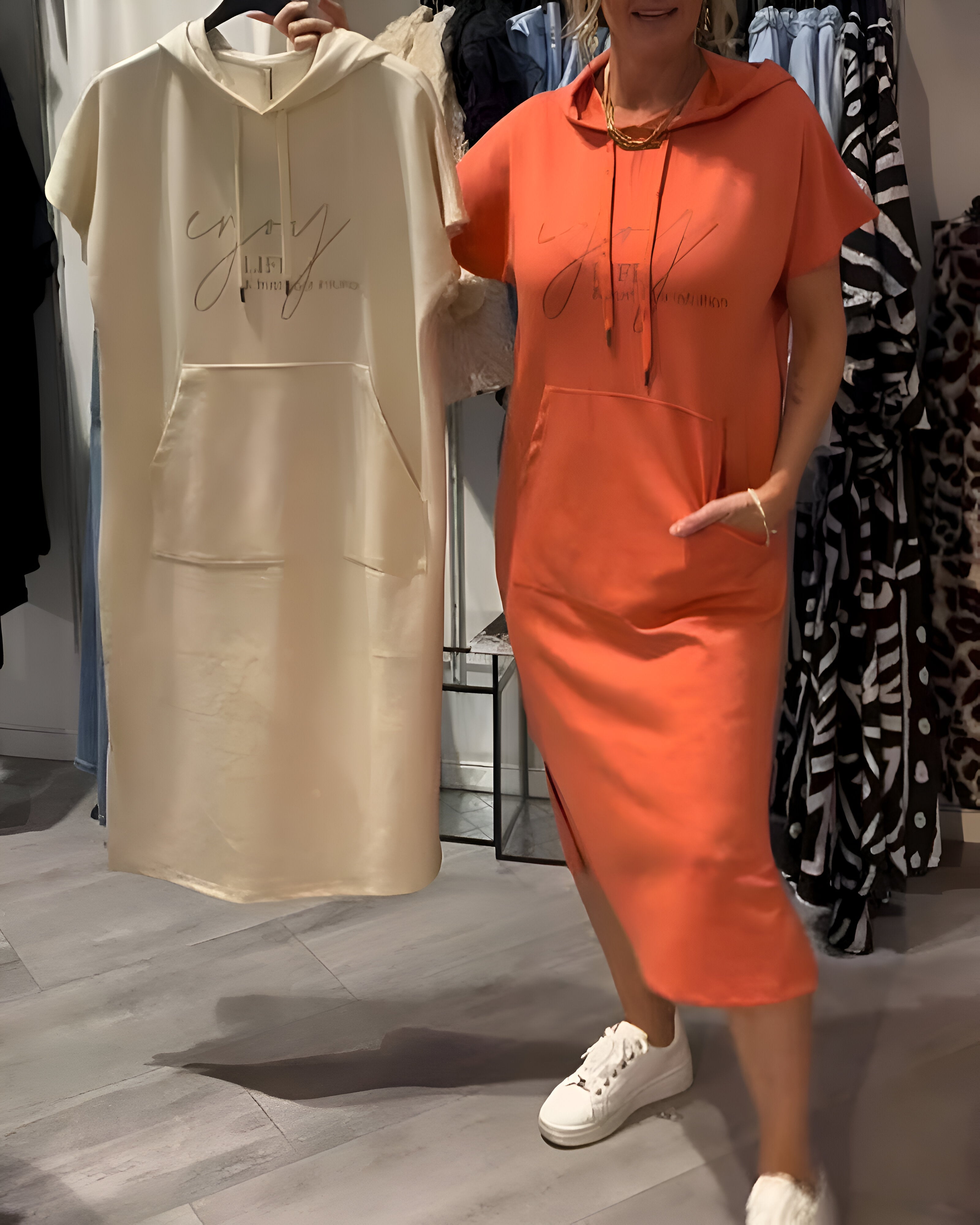 Saskia™ | Kasdienis suknelė su gobtuvu