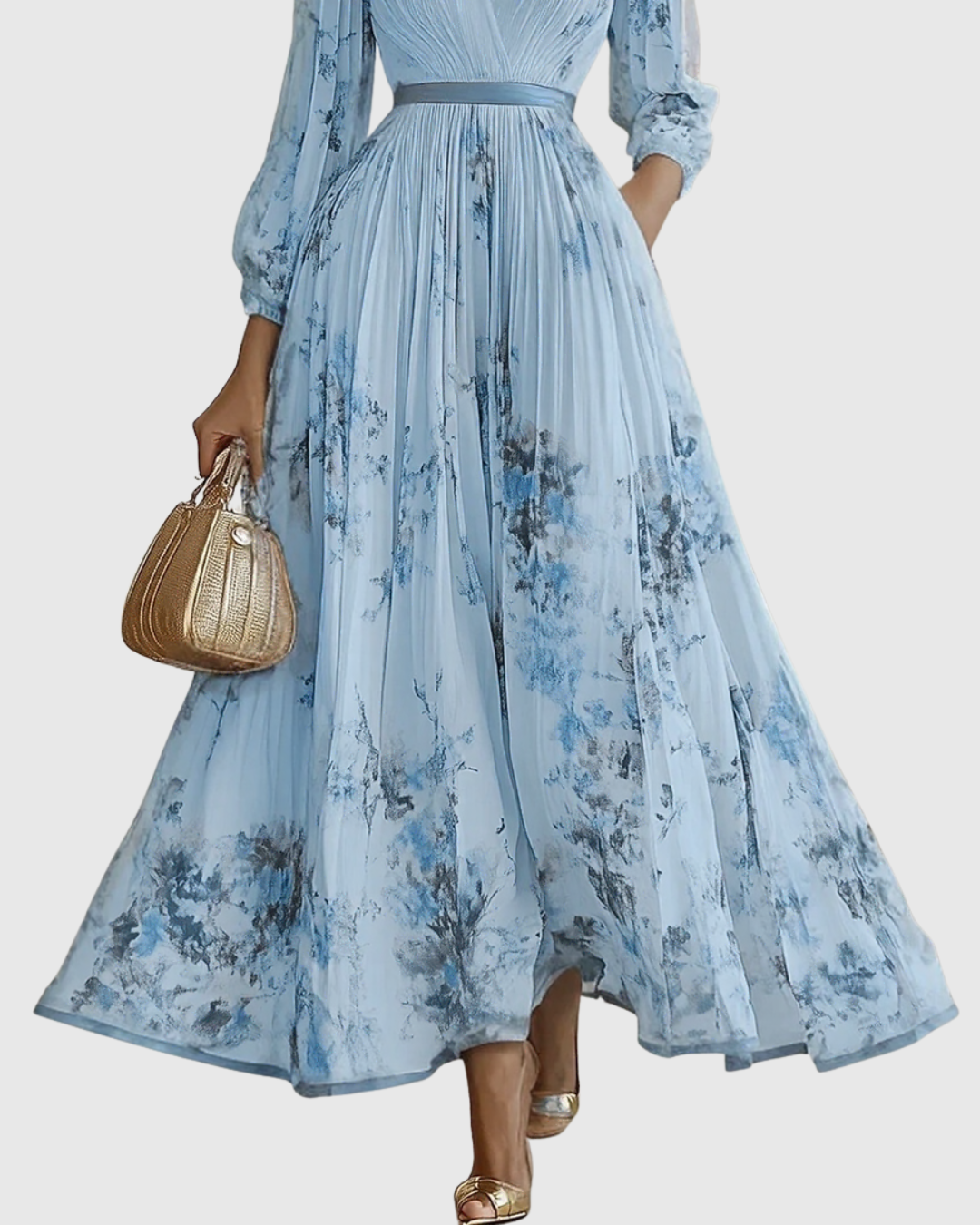 Siena™ - Elegantiška klostuota maxi suknelė