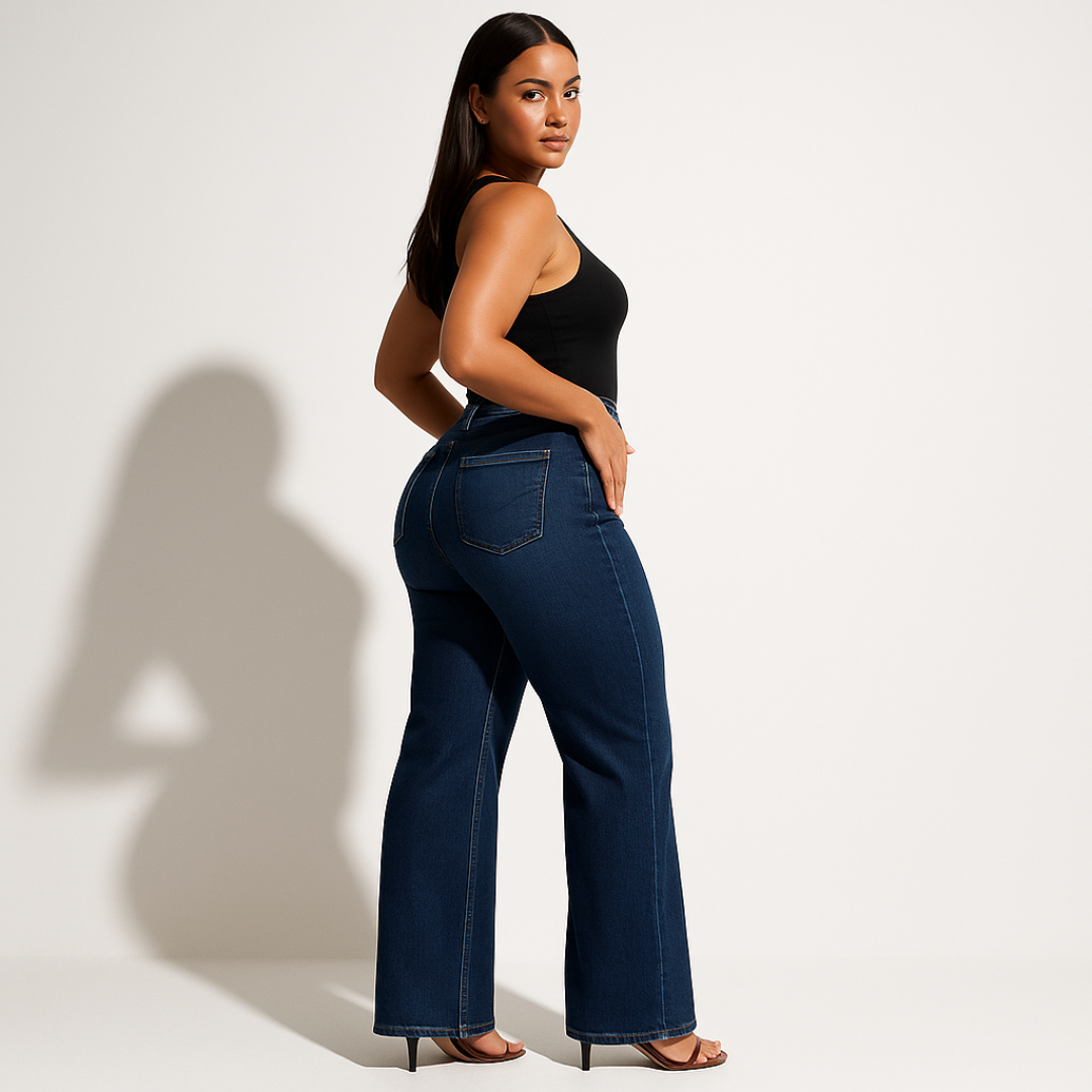 Aline™ – Vidutinio liemens elastiniai džinsai