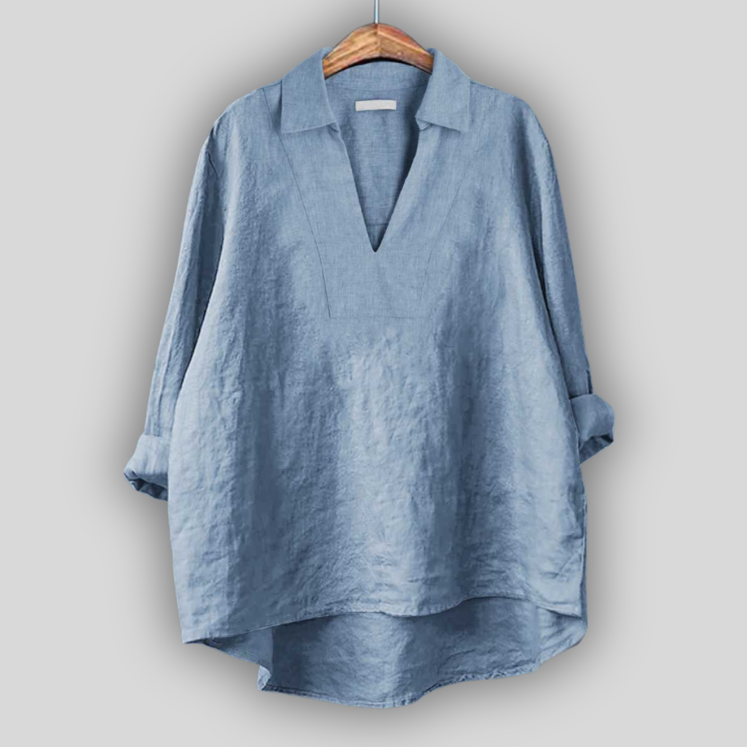Dovilė™ - Lininė Bluzonė Sidabrinė Elegancija
