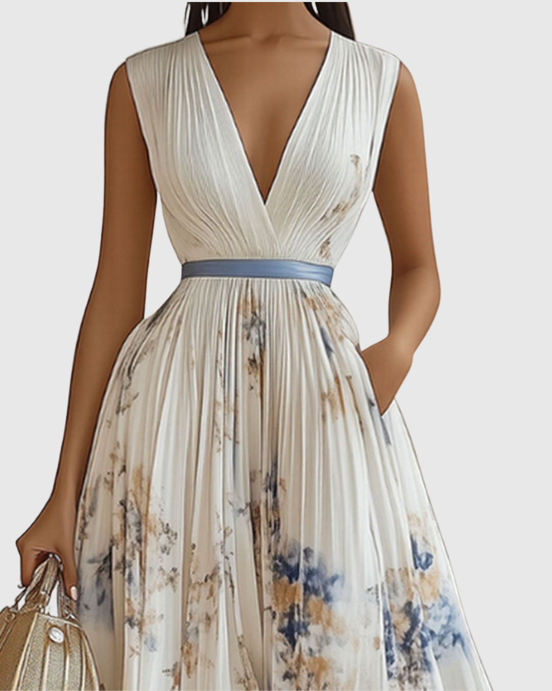 Siena™ - Elegantiška klostuota maxi suknelė