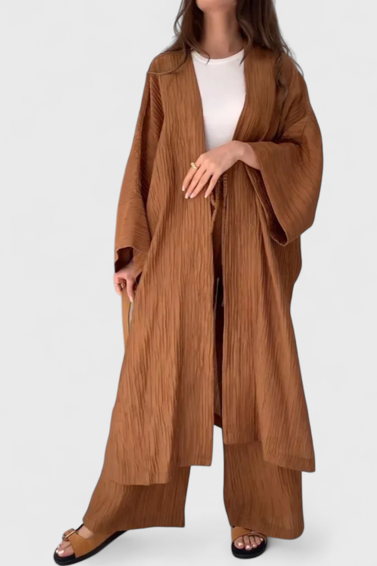 Kaspijos dviejų dalių atsipalaidavimo komplektas su ilgu kimono