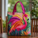 Rankų darbo rankinė | Flamingas ir vaivorykštė
