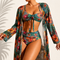 Marie | Elegantiškas 3 dalių tropinis bikinis
