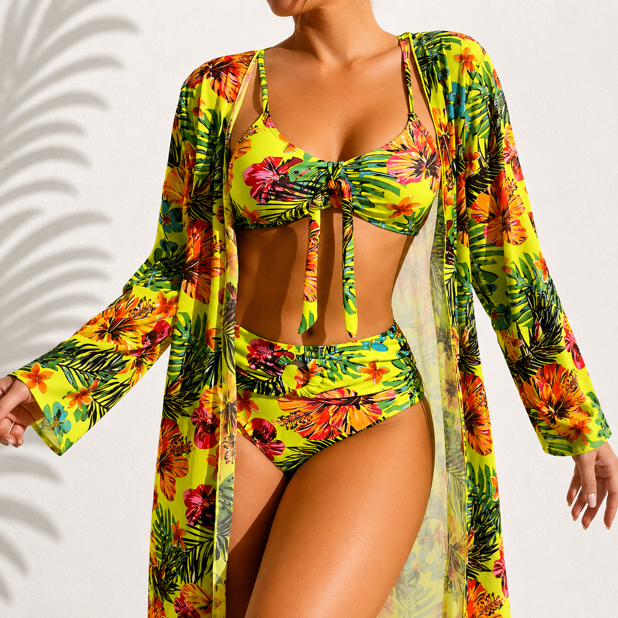 Marie | Elegantiškas 3 dalių tropinis bikinis