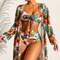 Marie | Elegantiškas 3 dalių tropinis bikinis