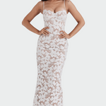 Diana™ - Baltas Nėriniuotas Maxi