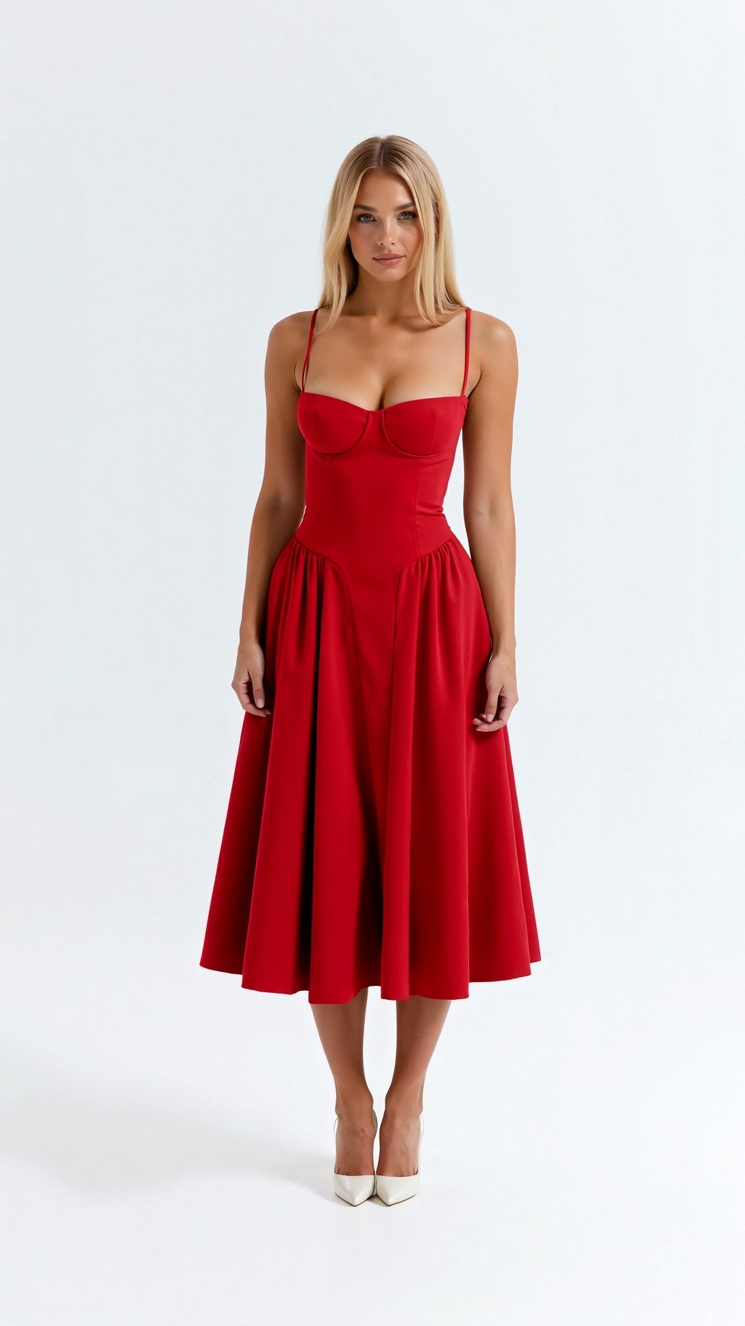 Odette Élégance | Midi suknelė su struktūrizuotu liemeniu