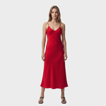 Karmino suknelė - Minimalistinis ir elegantiškas kirpimas