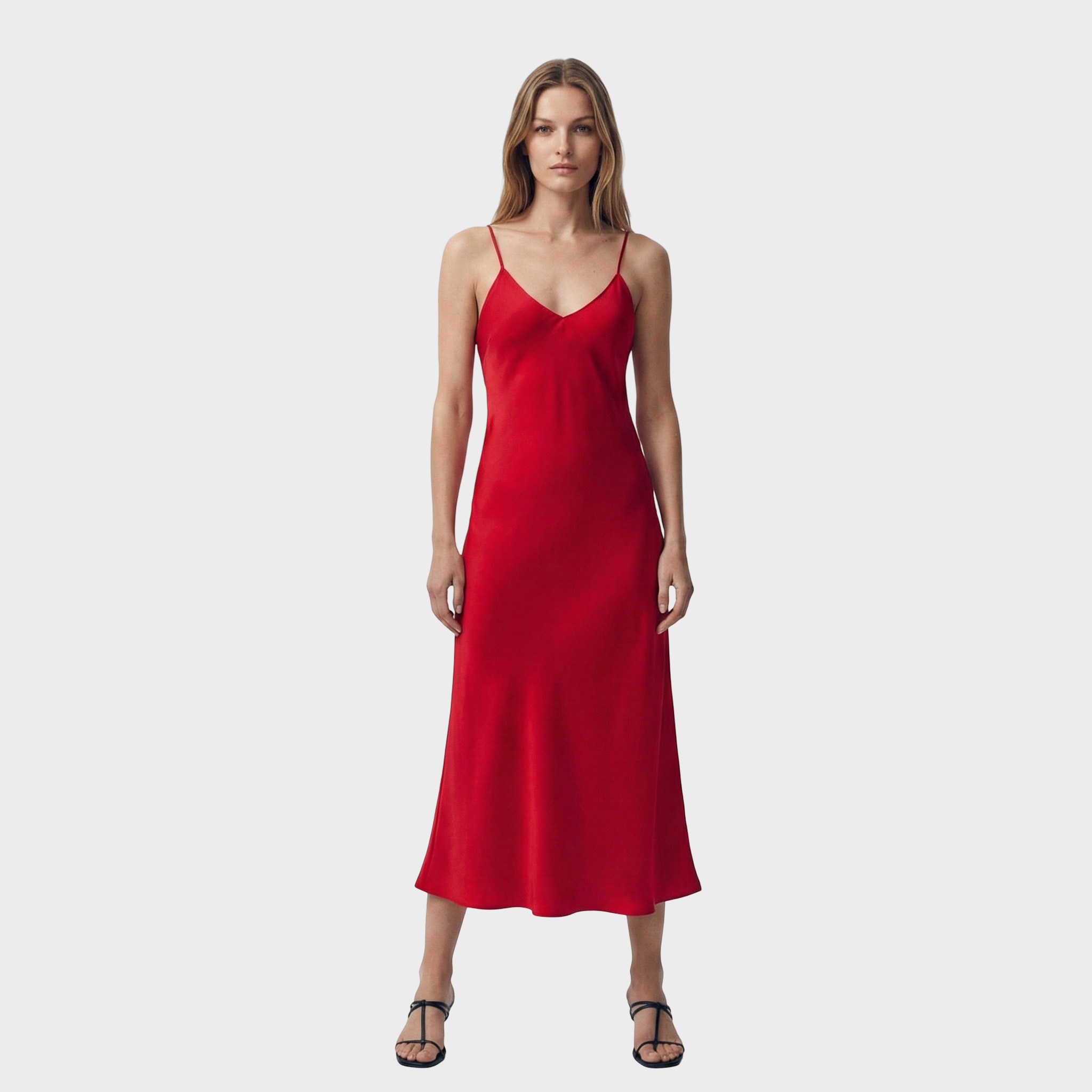 Karmino suknelė - Minimalistinis ir elegantiškas kirpimas