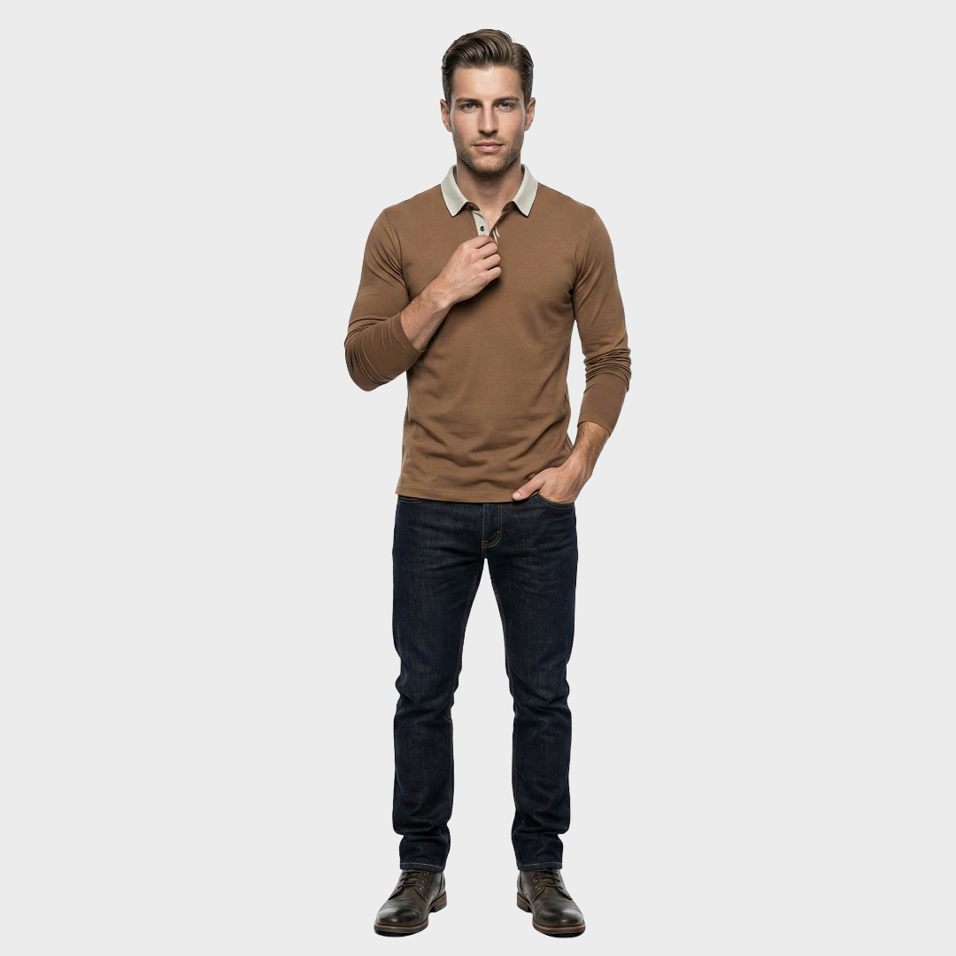 René™ | Elegantiška Ilgomis Rankovėmis Polo