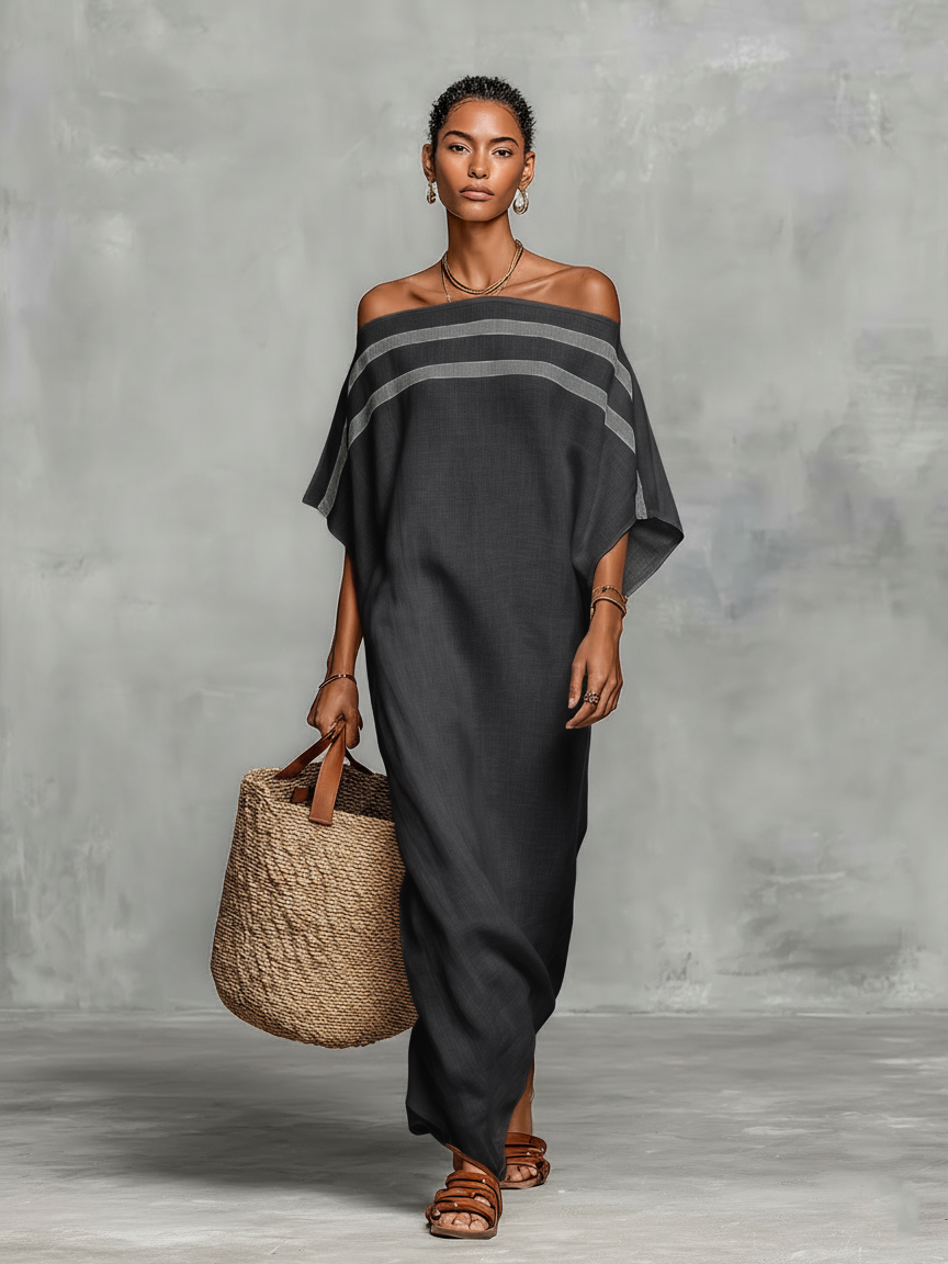 Magdalena | Minimalistinė lininė maxi suknelė