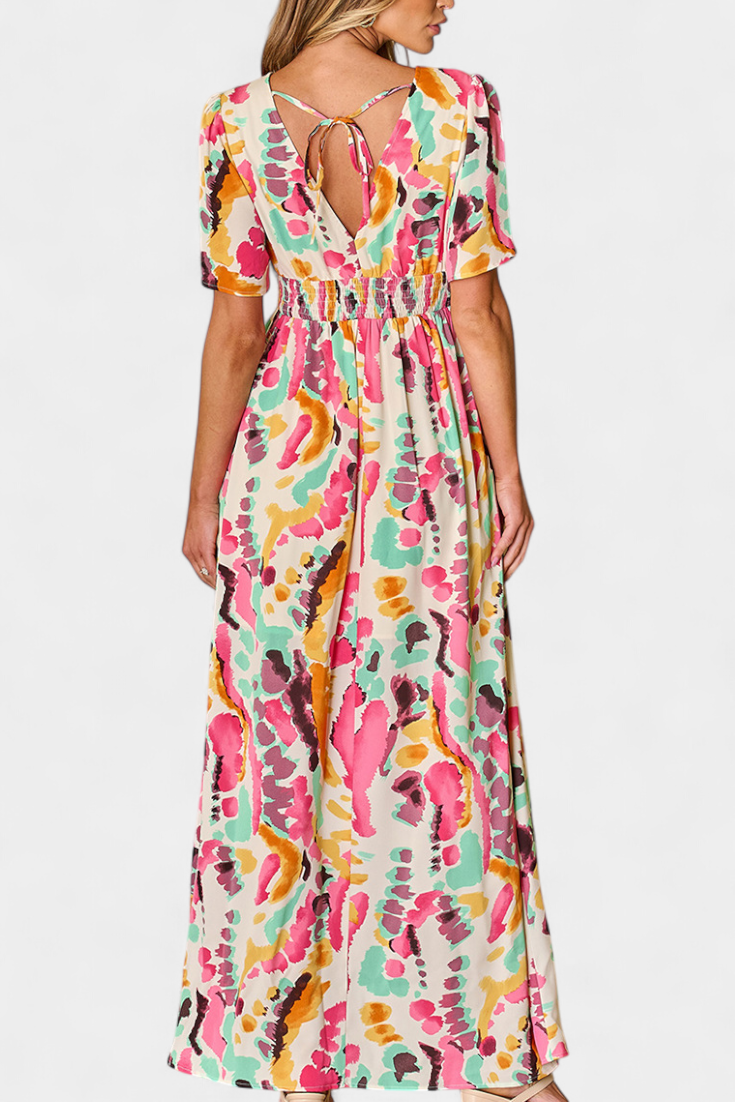 Ūla | Tie-dye suknelė su V iškirpte