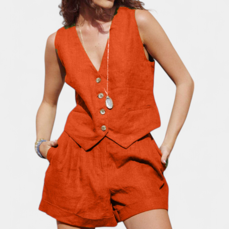 Jennifer Conjunto Liemenė ir Šortai iš Lino ir Medvilnės