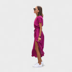 Rožinis Lirio Suknelė - Boho Chic Stilius