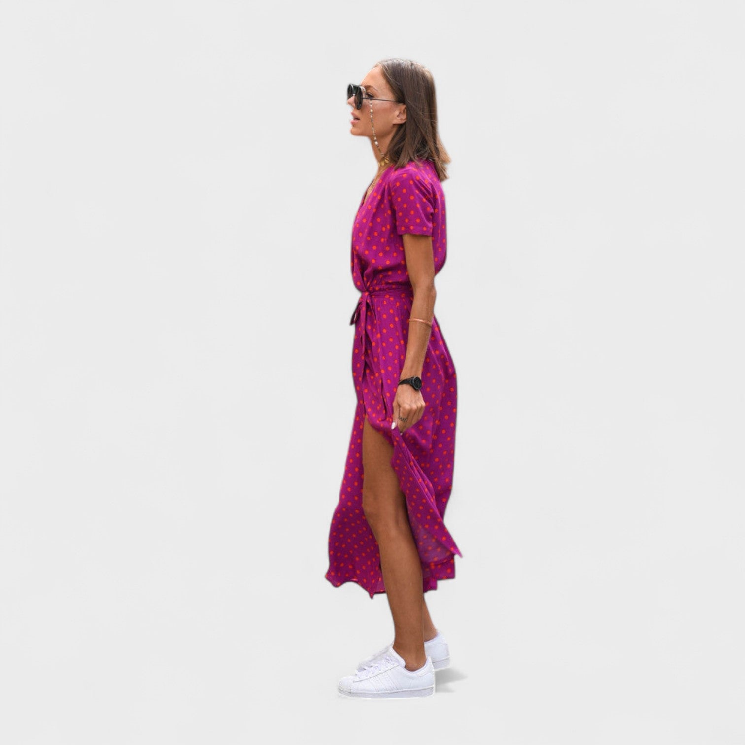 Rožinis Lirio Suknelė - Boho Chic Stilius