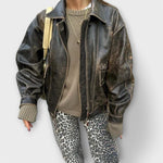 Carina™ - Retro džinsai su leopardų raštu