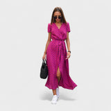 Rožinis Lirio Suknelė - Boho Chic Stilius