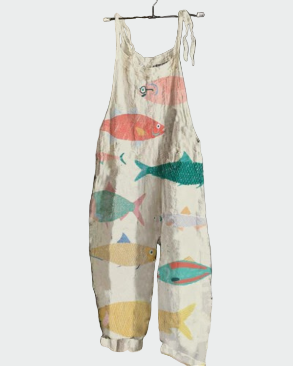 Retro spalvinga jumpsuit