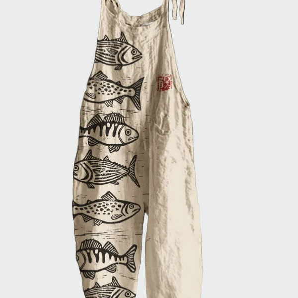 Retro gėlių jumpsuit