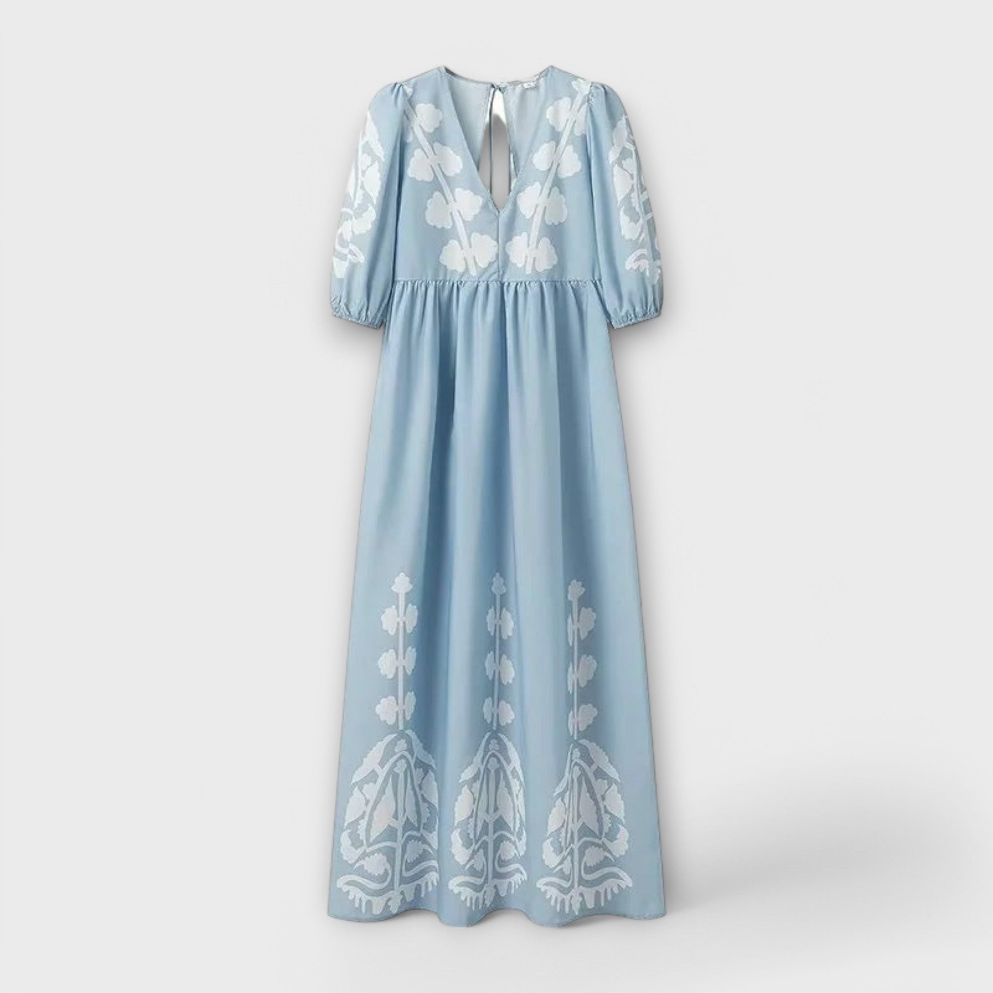 Sílvia - Spausdintas Suknelė be Pastangų Elegancijai