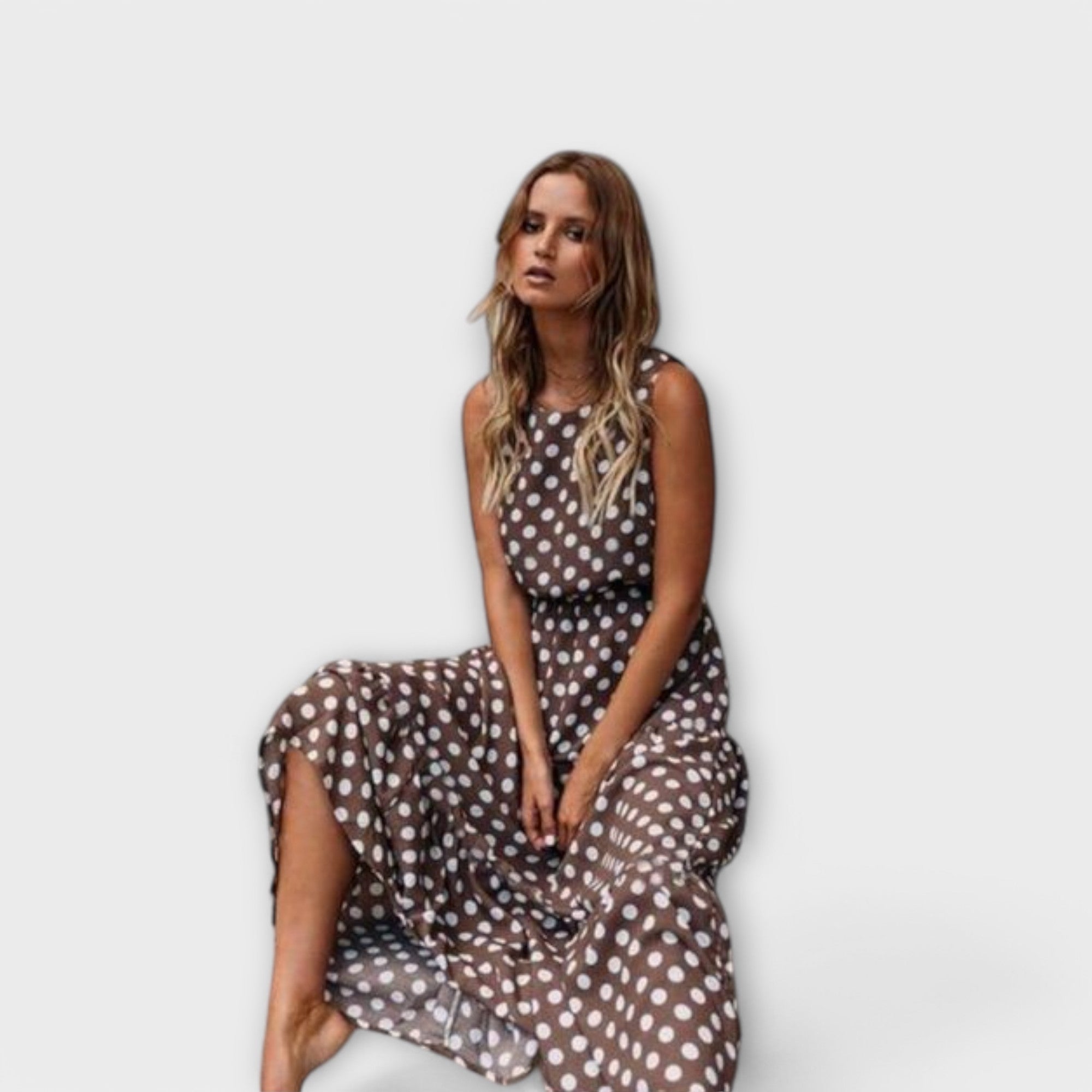 Dona - Midi Boho suknelė su taškeliais