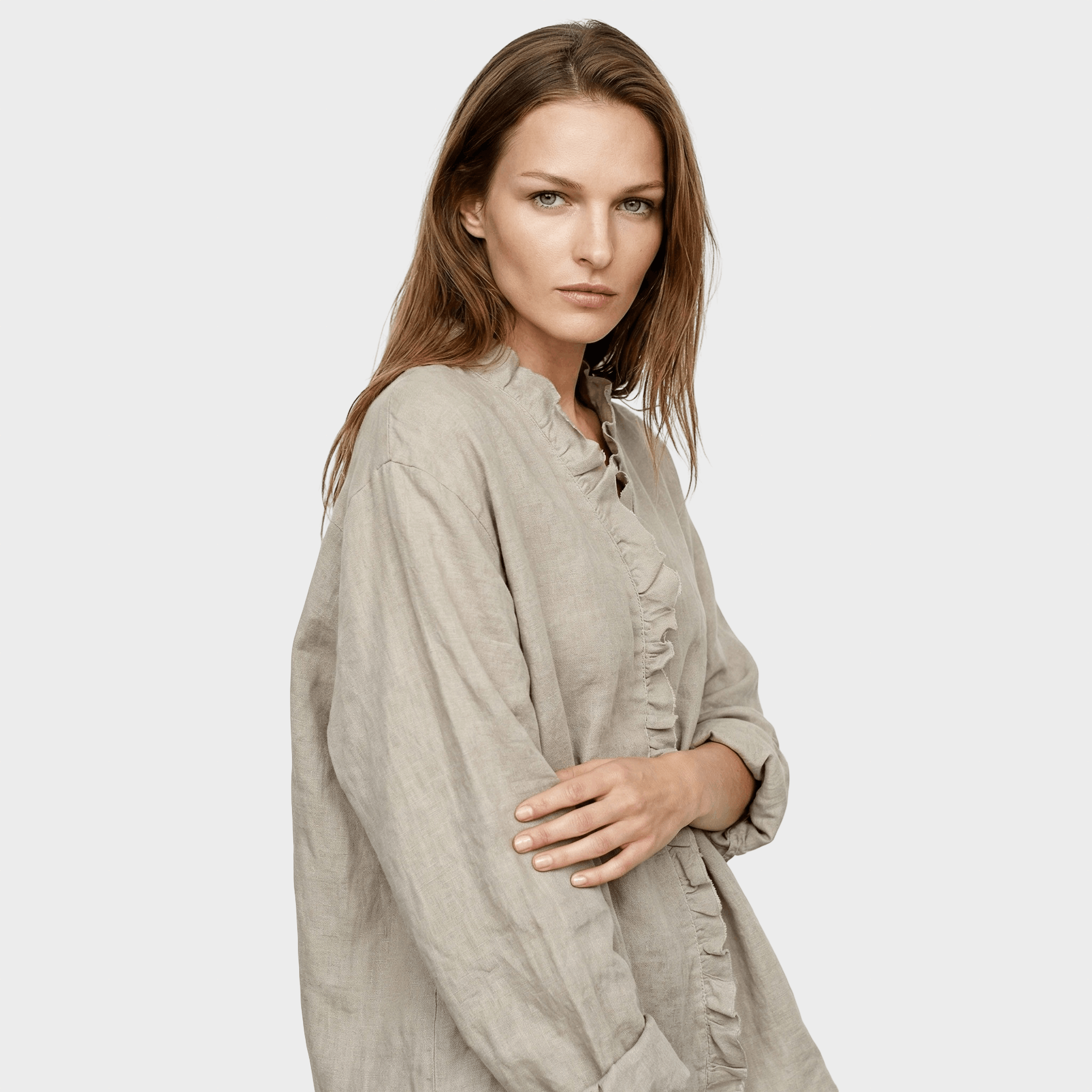 Aušra™ - Lininė Blūzė Ruda Ramybė