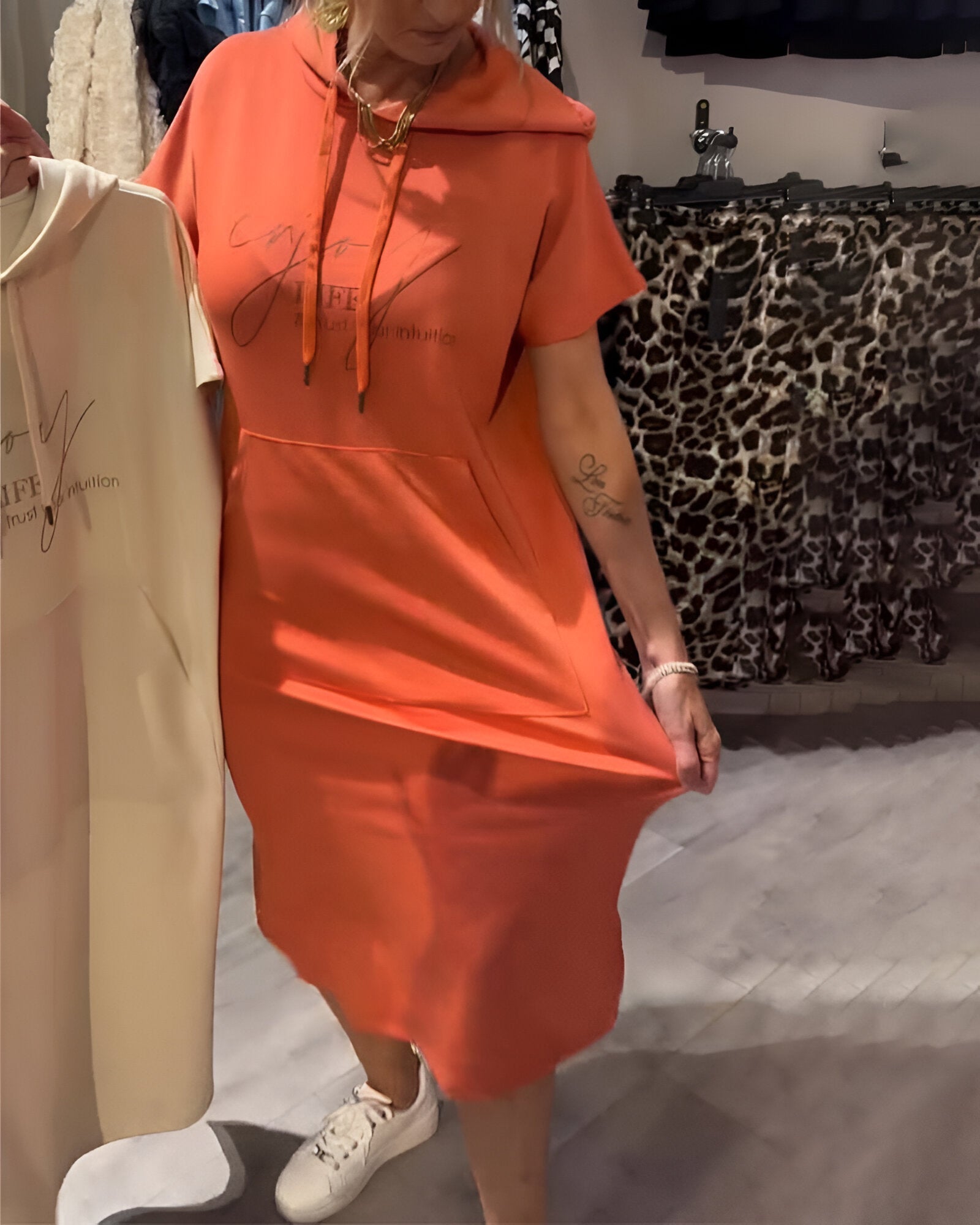 Saskia™ | Kasdienis suknelė su gobtuvu