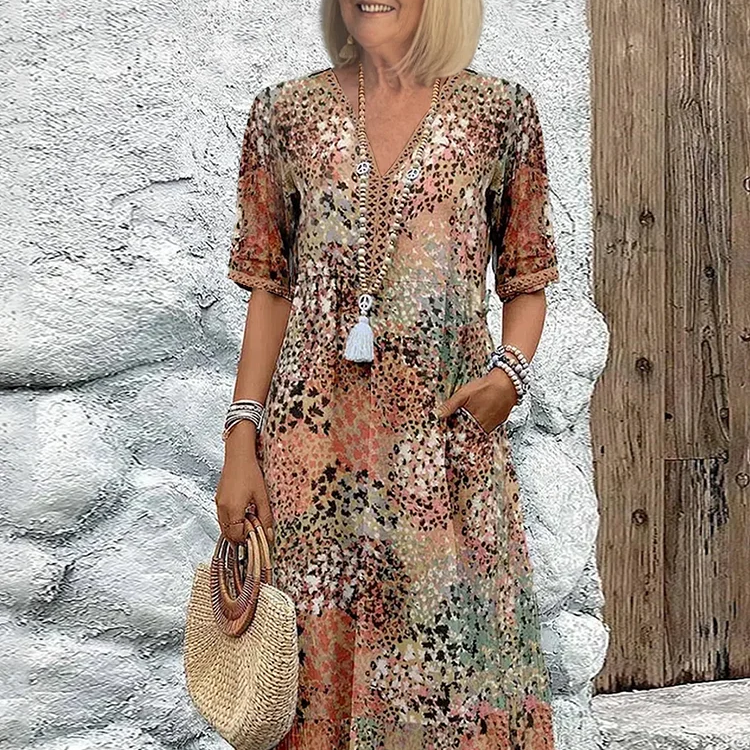 Lia | Moteriška Midi Suknelė Iš Lengvos Medžiagos