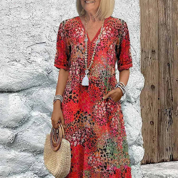 Lia | Moteriška Midi Suknelė Iš Lengvos Medžiagos