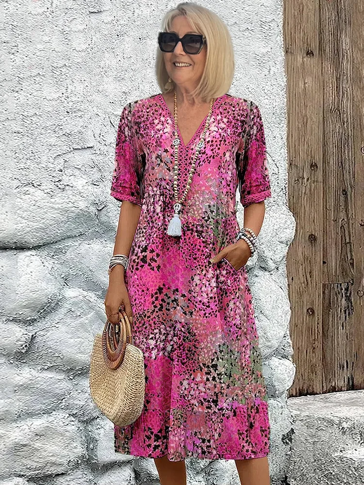 Lia | Moteriška Midi Suknelė Iš Lengvos Medžiagos