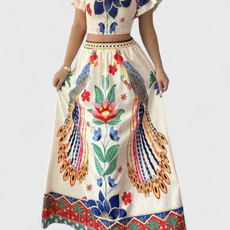 Itzel Boho komplektas su etniniais raštais