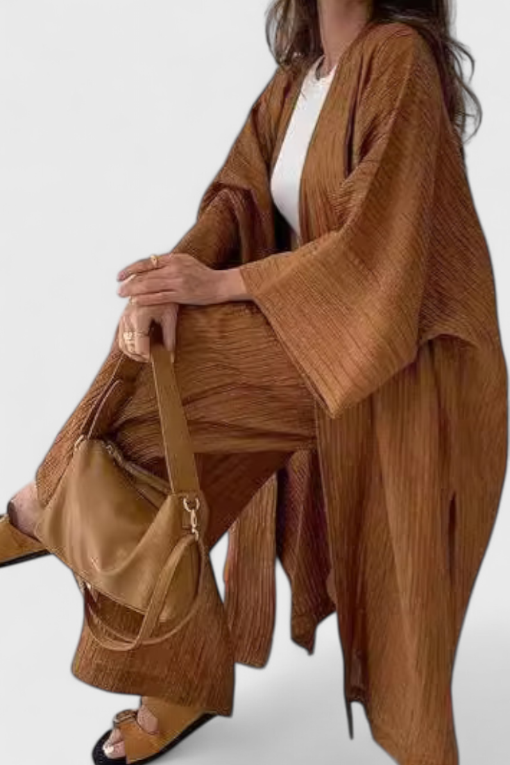 Kaspijos dviejų dalių atsipalaidavimo komplektas su ilgu kimono