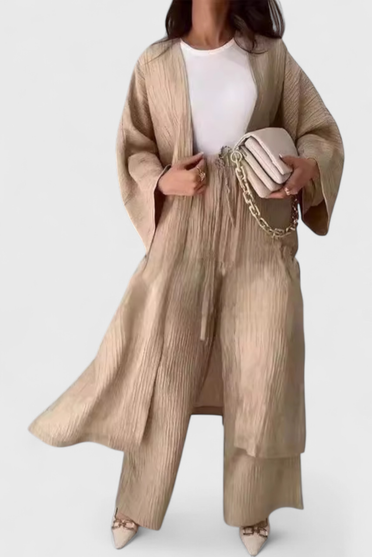 Kaspijos dviejų dalių atsipalaidavimo komplektas su ilgu kimono