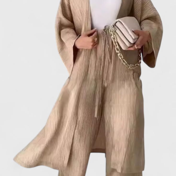 Kaspijos dviejų dalių atsipalaidavimo komplektas su ilgu kimono