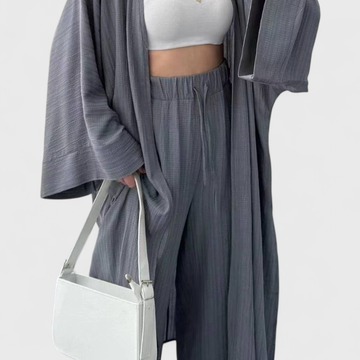 Kaspijos dviejų dalių atsipalaidavimo komplektas su ilgu kimono