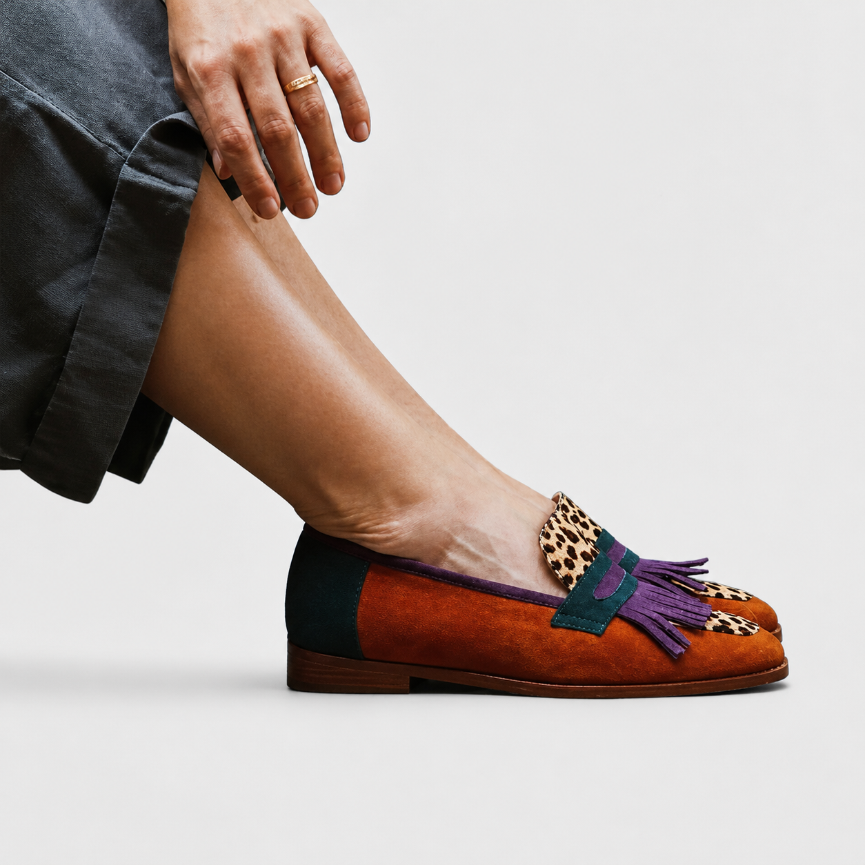 Janina™ | Leopardo rašto mokasinai