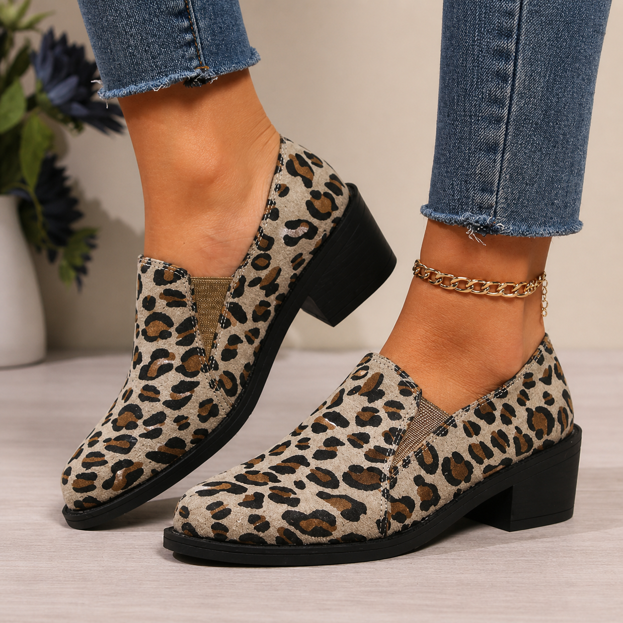 Leokadija™ | Leopardo rašto mokasinai