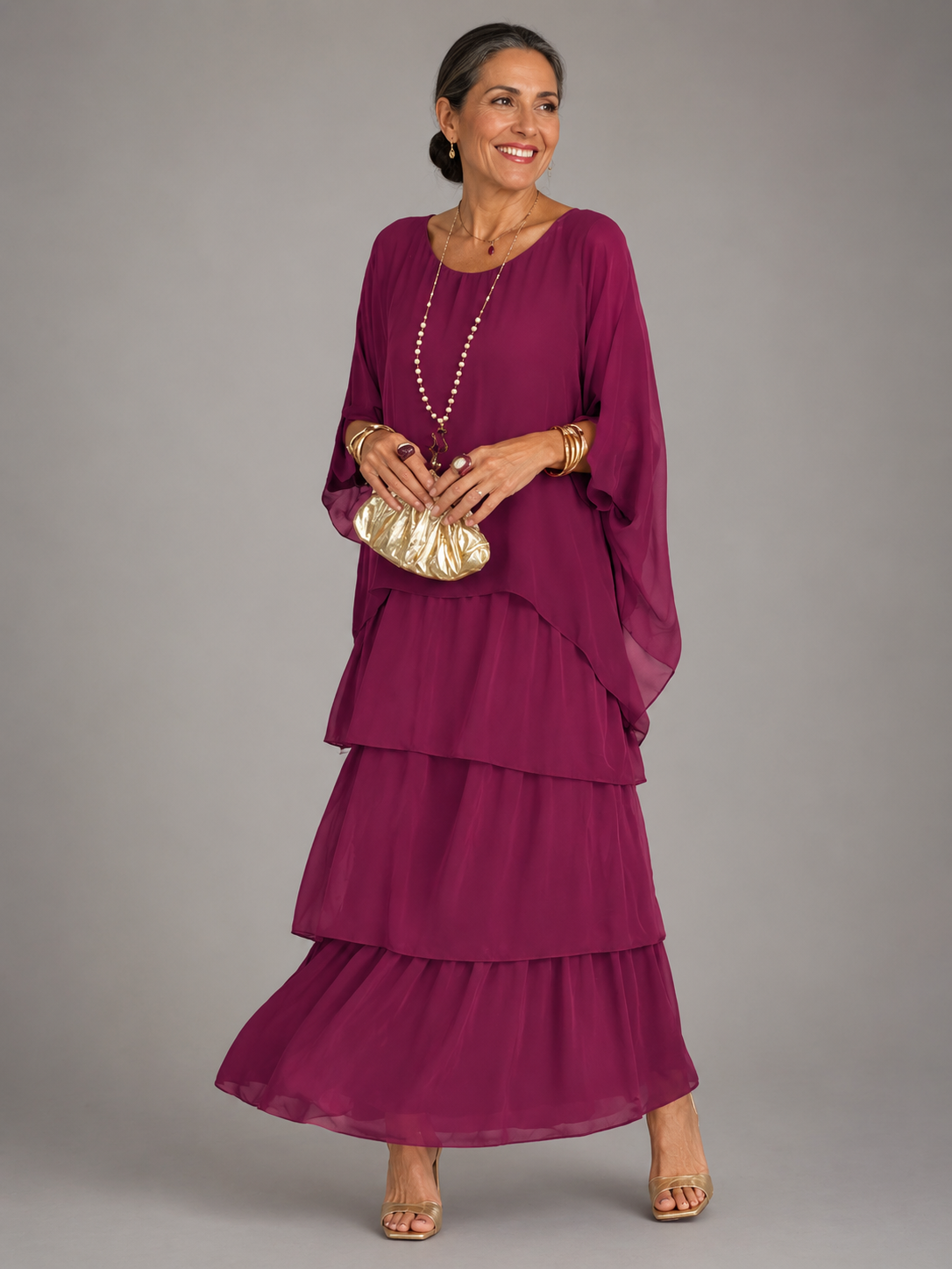 Liepa™ | Elegantiška plevenanti ilga suknelė – Violetinė
